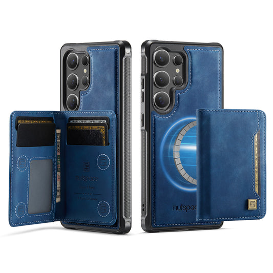 New 2-IN-1 RFID Blocking Card Holder Wireless Charging Leather Phone Case for Samsung