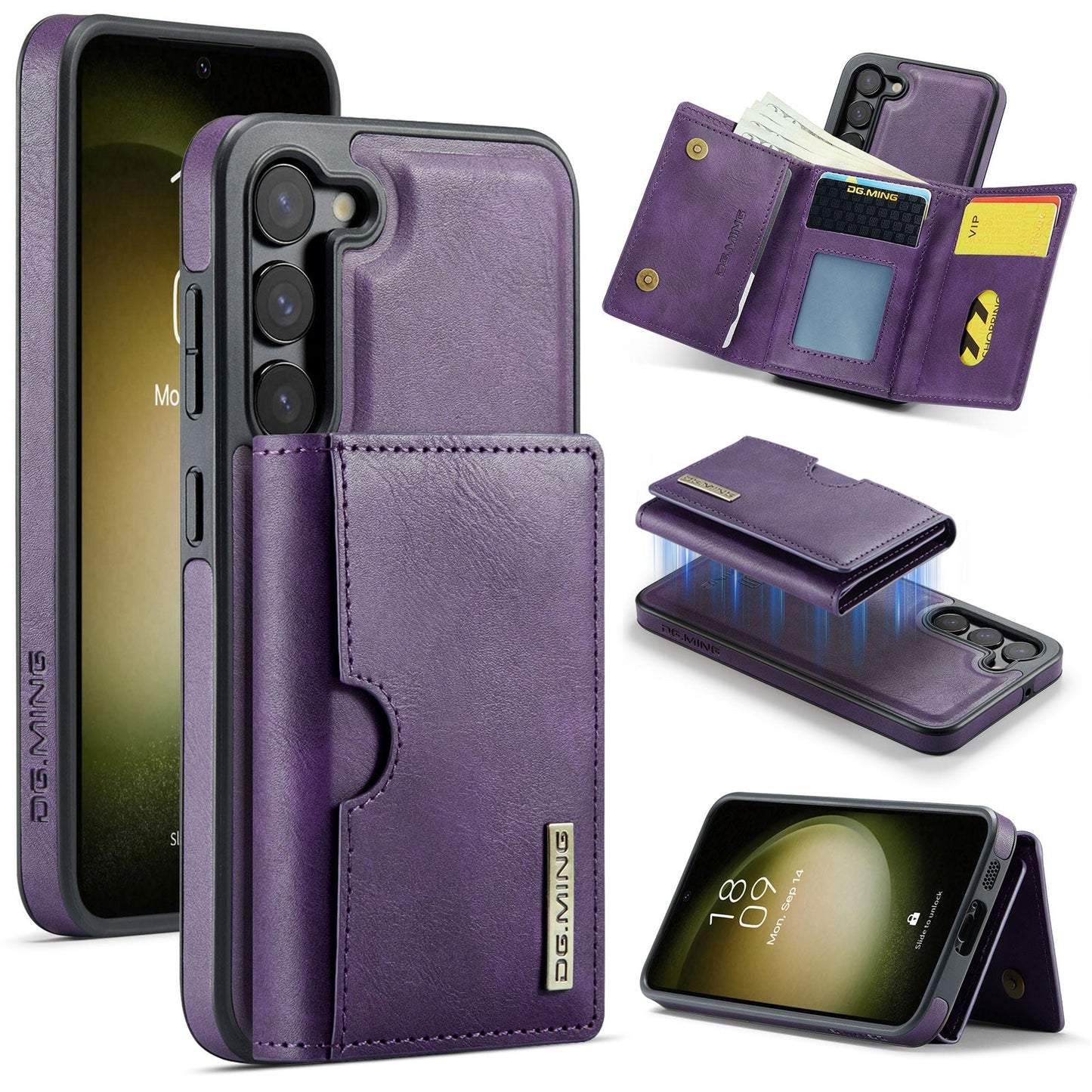 New 2-in-1 RFID Blocking Card Holder Leather Phone Case for Samsung Galaxy S23