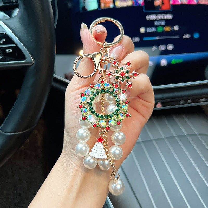 New Bling Beaded Alloy Keychain Ornament
