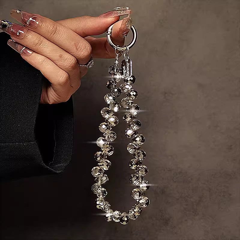 New Bling Rhinestone Crystal Beads Phone Lanyard Keychain Pendant