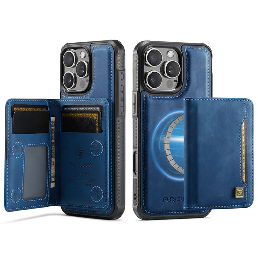 New 2-IN-1 RFID Blocking Card Holder Wireless Charging Leather Phone Case for iPhone