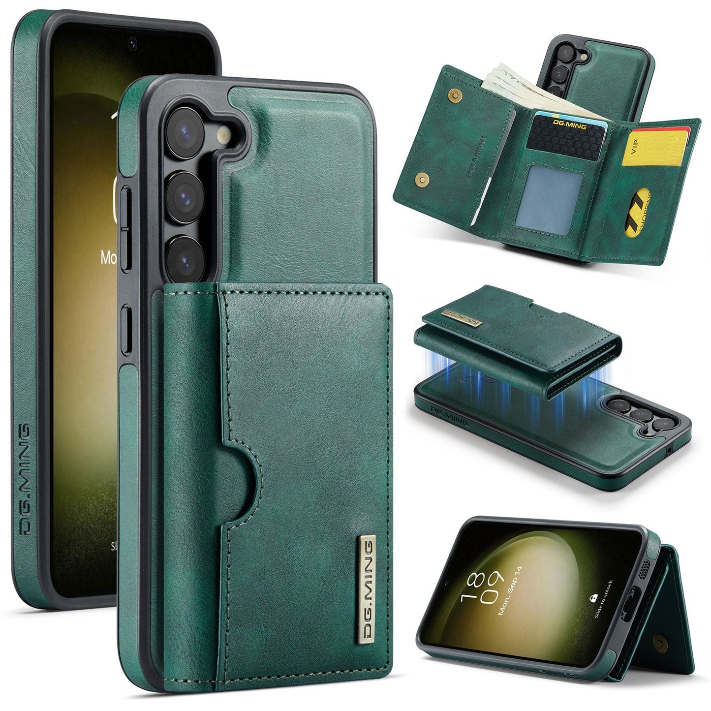 New 2-in-1 RFID Blocking Card Holder Leather Phone Case for Samsung Galaxy S23