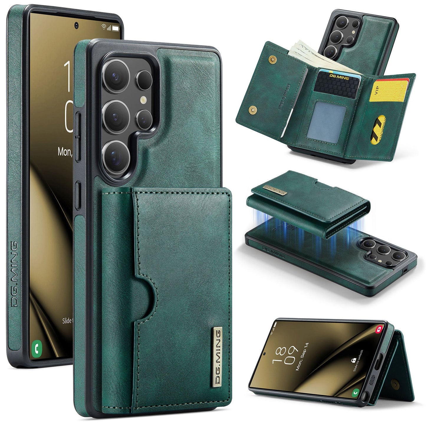 New 2-in-1 RFID Blocking Card Holder Leather Phone Case for Samsung Galaxy S23 Ultra