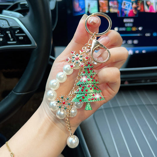 New Bling Beaded Alloy Keychain Ornament